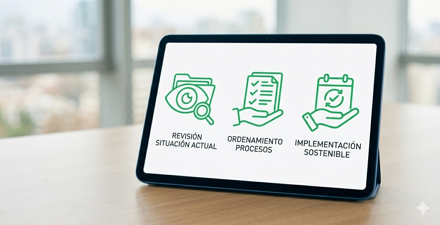 Profesional revisando información